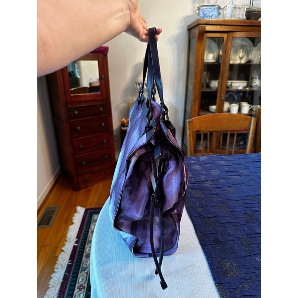 Burberry Purple/White Nylon & Leather Large Tote Bag - Picture 6 of 13